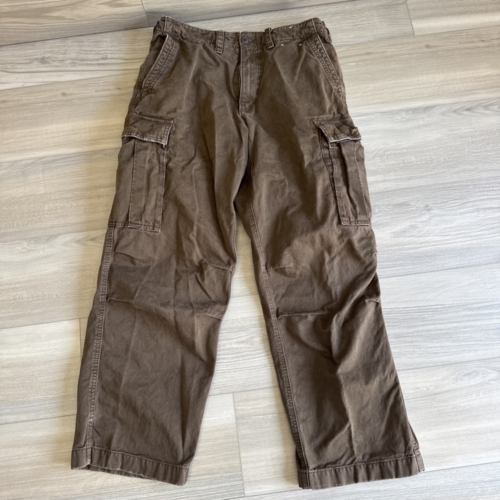 Abercrombie & Fitch Vintage Y2K Brown Baggy Cargo Pants Mens Size 30x30